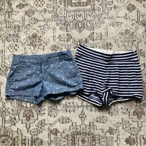 J. Crew Bundle of 2 Shorts Polka Dot & Striped Size 00